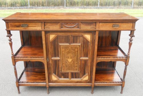 Edwardian Inlaid Rosewood Chiffonier Sideboard