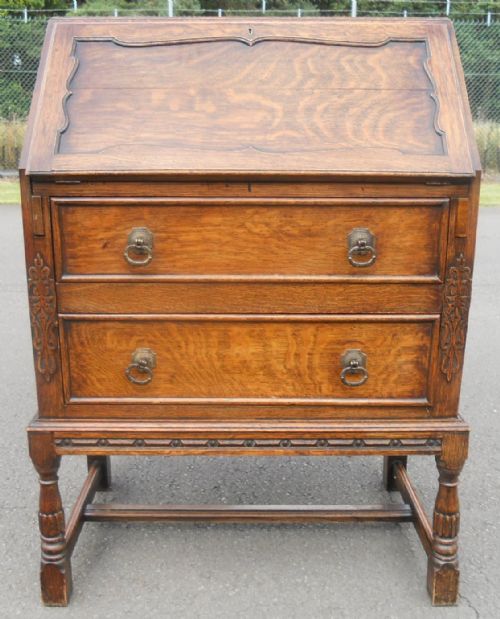 Jacobean Style Oak Writing Bureau