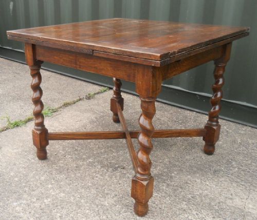 Oak Barley Twist Drawleaf Dining Table