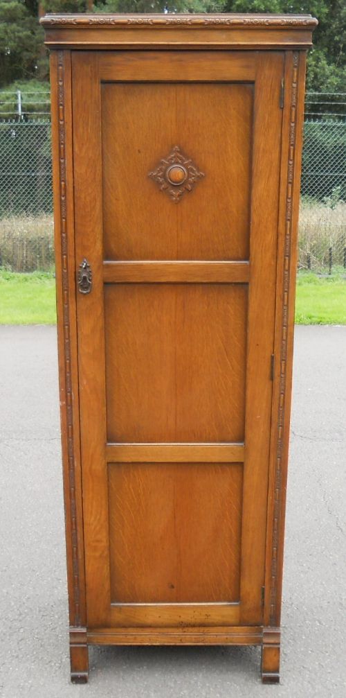 Narrow Light Oak Hall Wardrobe
