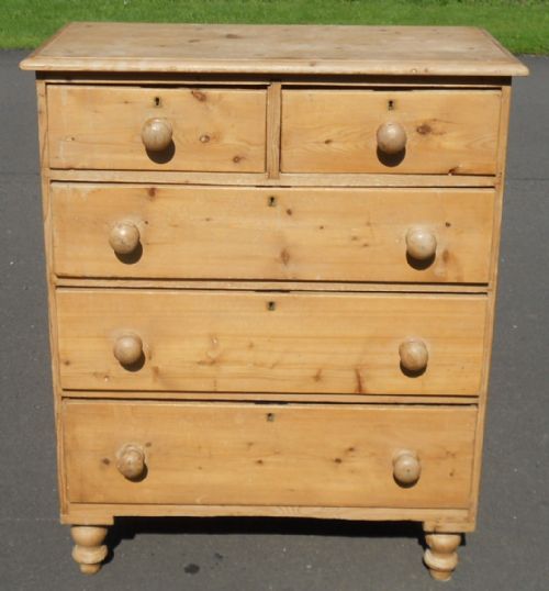 Victorian Stripped Pine Chest of Drawers