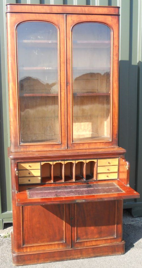 fig 1. Victorian Mahogany Secretaire Bookcase 