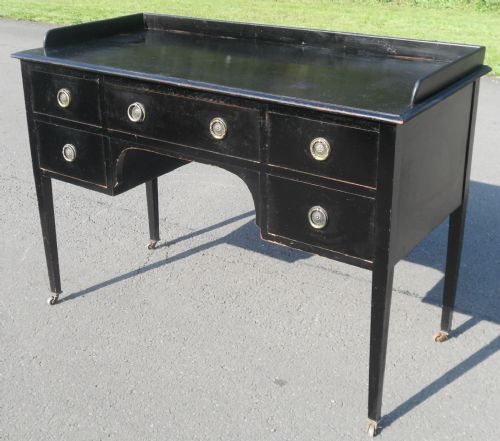 Edwardian Ebonized Kneehole Writing Desk