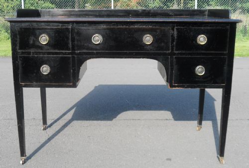 fig 1. Edwardian Ebonized Kneehole Writing Desk