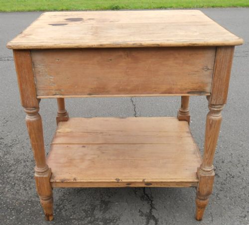 Small Victorian Pine Two Tier Kitchen Table
