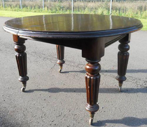 fig 1. Victorian Round Mahogany Extending Dining Table to Seat Ten