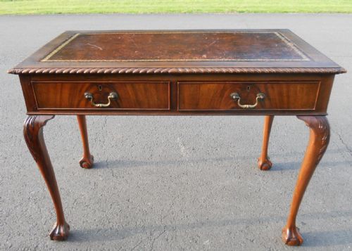 Mahogany Leather Top Writing Table