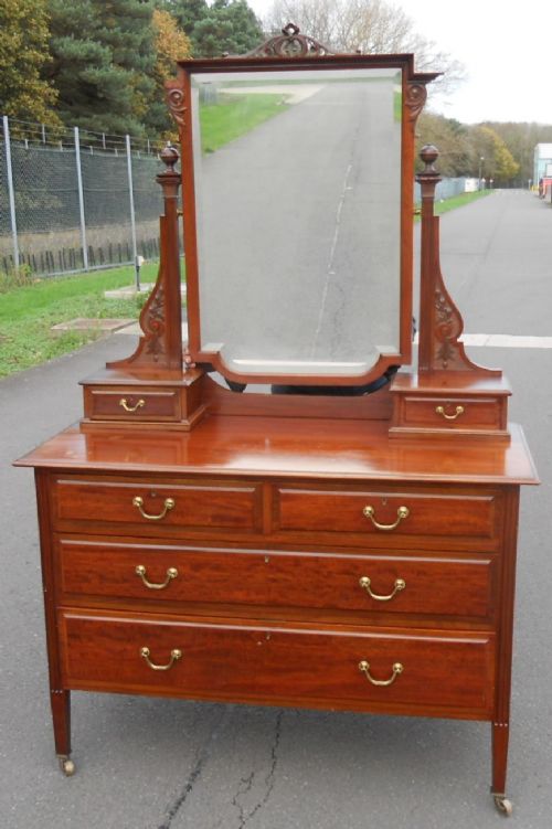 Large Edwardian Mahogany Dressing Table