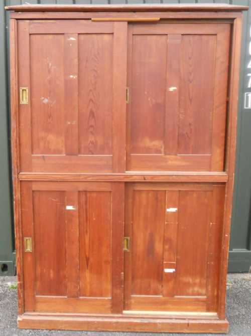 Victorian Pitch Pine School Cupboard