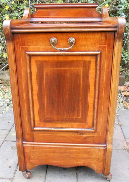 Edwardian Inlaid Mahogany Coal Box