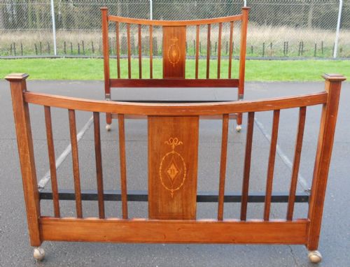 Edwardian Inlaid Mahogany Double Bed