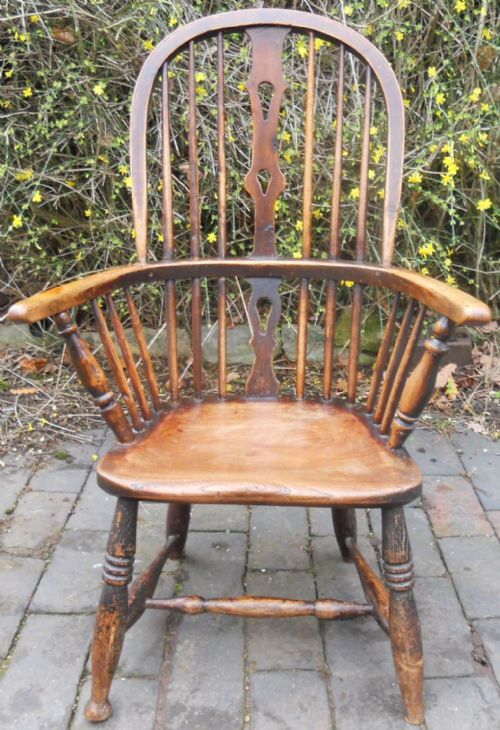 Victorian Elm Stickback Kitchen Armchair