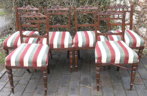 Set of Six Edwardian Mahogany Dining Chairs
