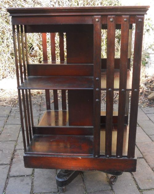 Edwardian Mahogany Revolving Bookcase
