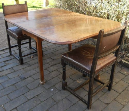 Georgian Oak Large Dropleaf Dining Table