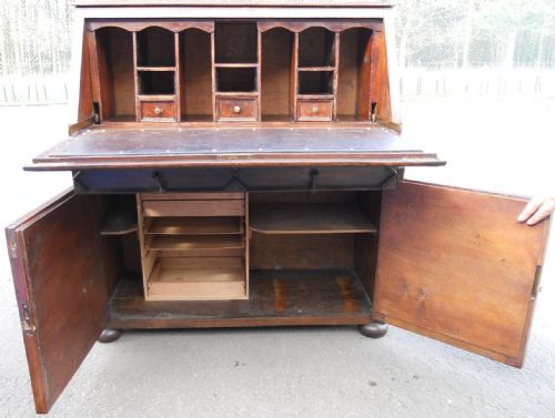 JACOBEAN STYLE DARK OAK BUREAU BOOKCASE - ADDITIONAL PHOTO 5