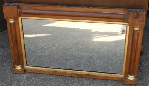 REGENCY SMALL WALNUT OVERMANTEL MIRROR - ADDITIONAL PHOTO 1