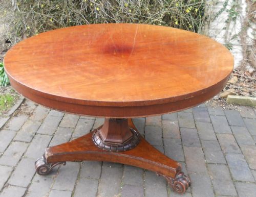 Victorian Round Mahogany Pedestal Dining Table