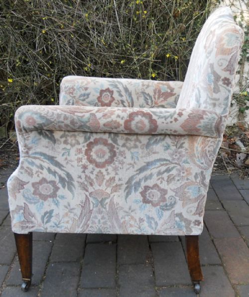 Edwardian Shaped Top Upholstered Fireside Armchair