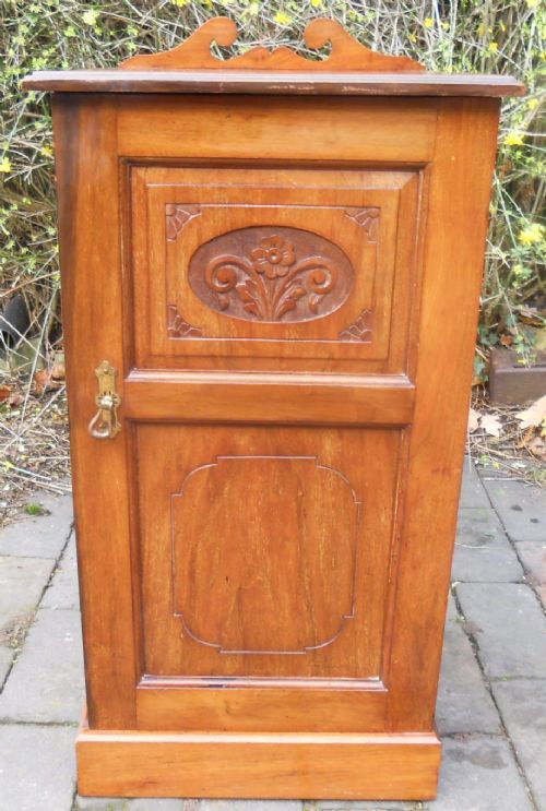 Edwardian Walnut Bedside Cabinet
