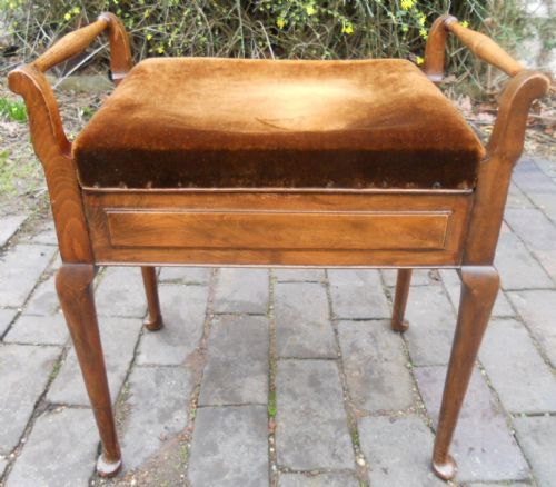 Edwardian Beech Piano Stool