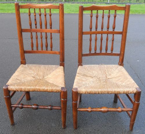 Pair Elm Spindleback Dining Chairs