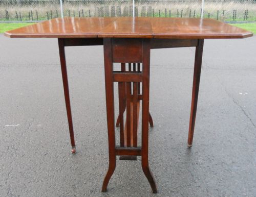 EDWARDIAN MAHOGANY DROPLEAF SUTHERLAND COFFEE TABLE - ADDITIONAL PHOTO 3