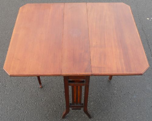 EDWARDIAN MAHOGANY DROPLEAF SUTHERLAND COFFEE TABLE - ADDITIONAL PHOTO 4