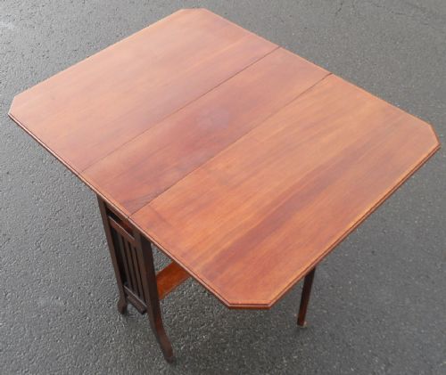 EDWARDIAN MAHOGANY DROPLEAF SUTHERLAND COFFEE TABLE - ADDITIONAL PHOTO 6