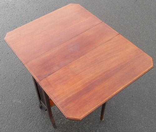 EDWARDIAN MAHOGANY DROPLEAF SUTHERLAND COFFEE TABLE - ADDITIONAL PHOTO 7