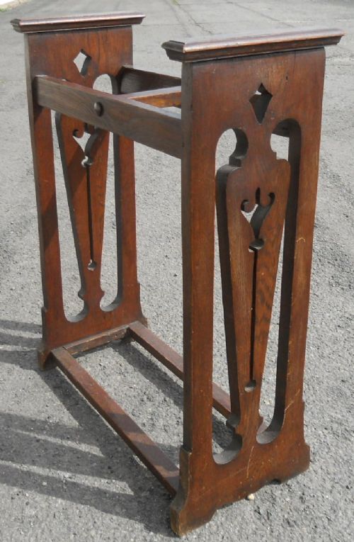 Oak Art Nouveau Stick Stand