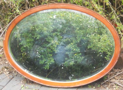 Oval Mahogany Framed Hanging Wall Mirror