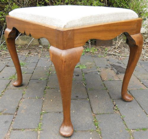 Georgian Style Mahogany Upholstered Stool