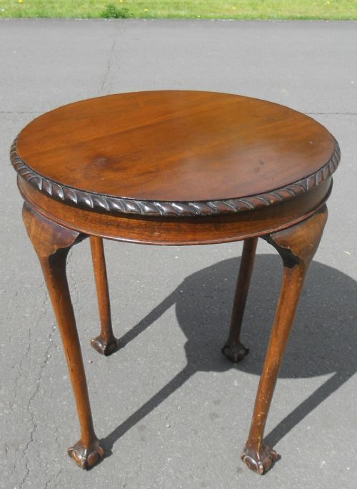 Chippendale Style Mahogany Round Occasional Table