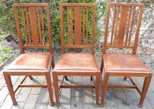 Set of Three Highback Mahogany Dining Chairs