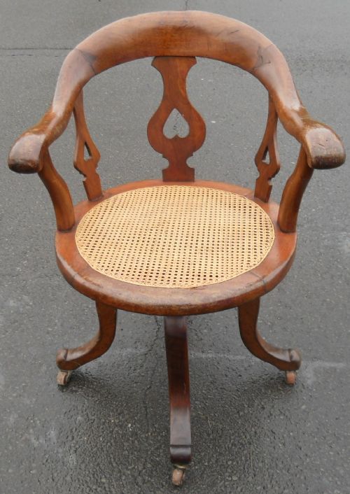 Victorian Mahogany Swivel Desk Armchair