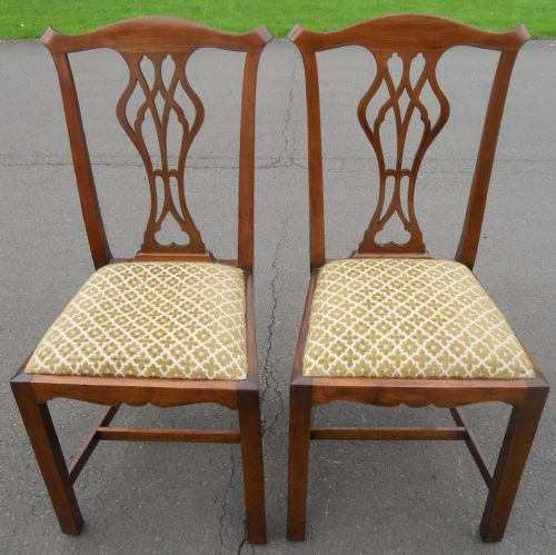 Pair Georgian Mahogany Dining Chairs