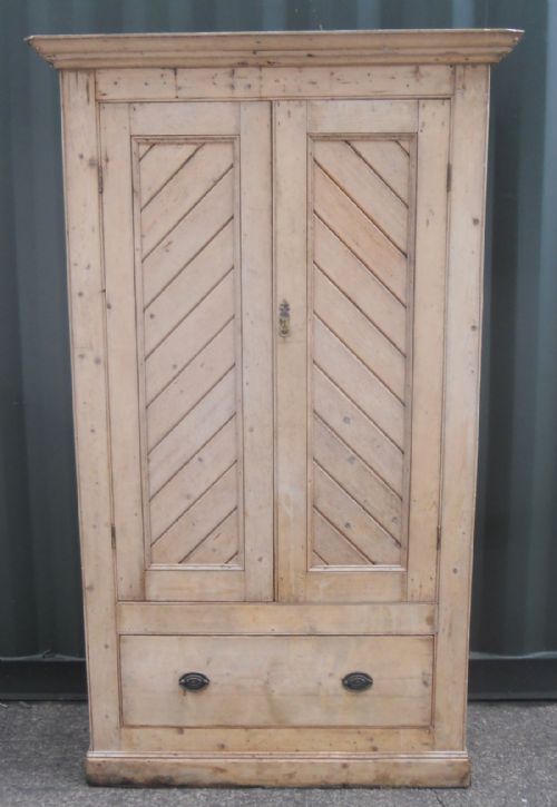 Edwardian Narrow Pine Hanging Wardrobe