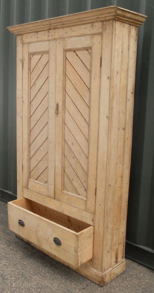 fig 1. Edwardian Narrow Pine Hanging Wardrobe