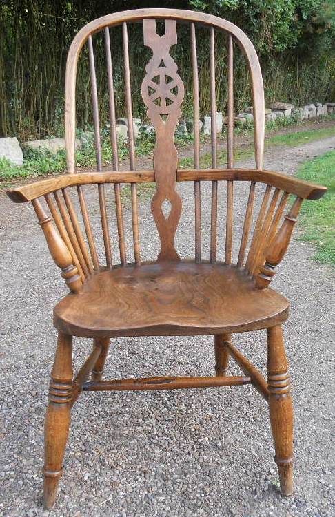 Victorian Large Windsor Elm Kitchen Armchair