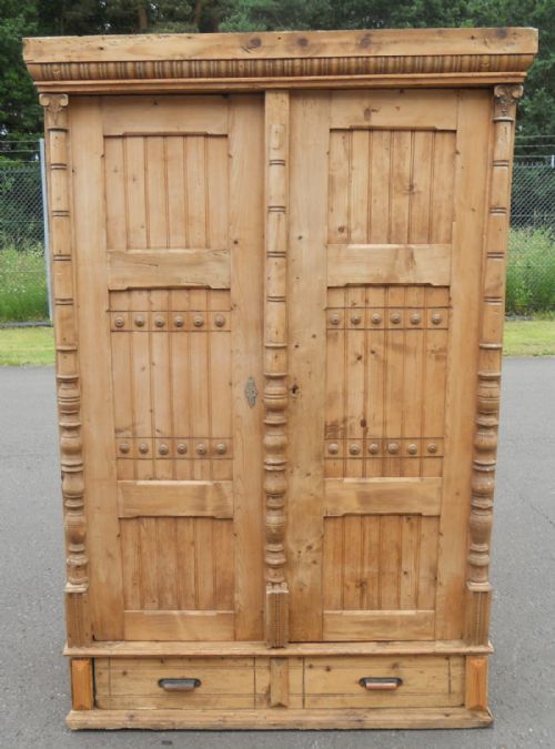 Victorian Pine Two Door Cupboard Wardrobe