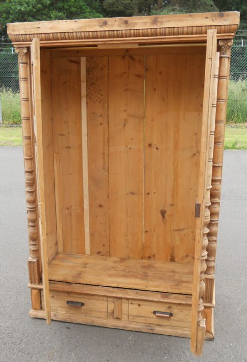fig 1. Victorian Pine Two Door Cupboard Wardrobe