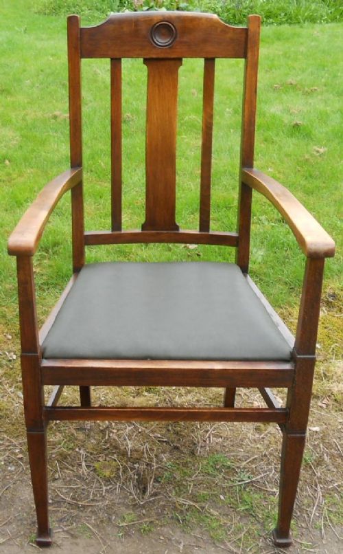 Edwardian Oak Carver Armchair