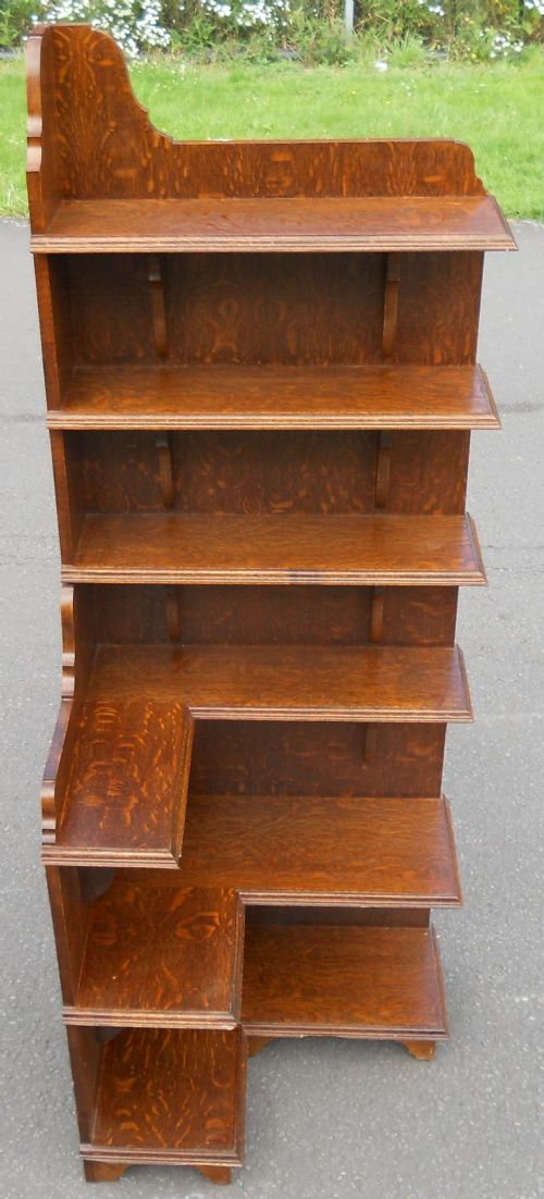 Heavy Oak Corner Open Bookcase