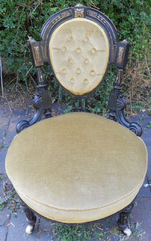 VICTORIAN EBONIZED NURSING CHAIR - ADDITIONAL PHOTO 1