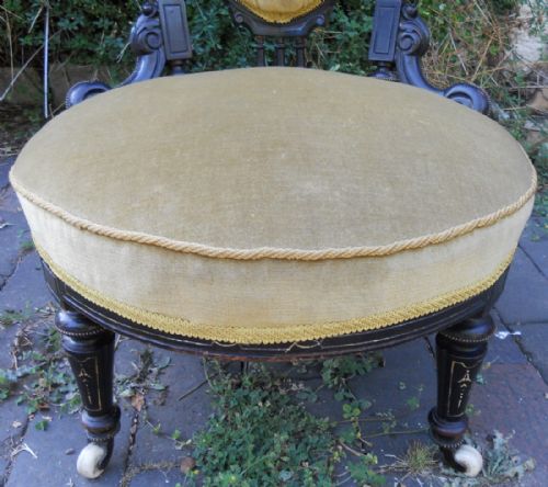 VICTORIAN EBONIZED NURSING CHAIR - ADDITIONAL PHOTO 4