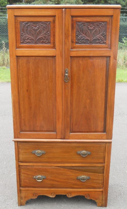Edwardian Walnut Linen Press Cupboard