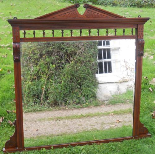 Edwardian Mahogany Framed Overmantel Mirror