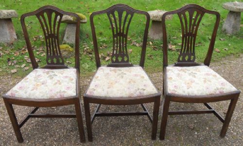 Set of Three Georgian Mahogany Dining Chairs