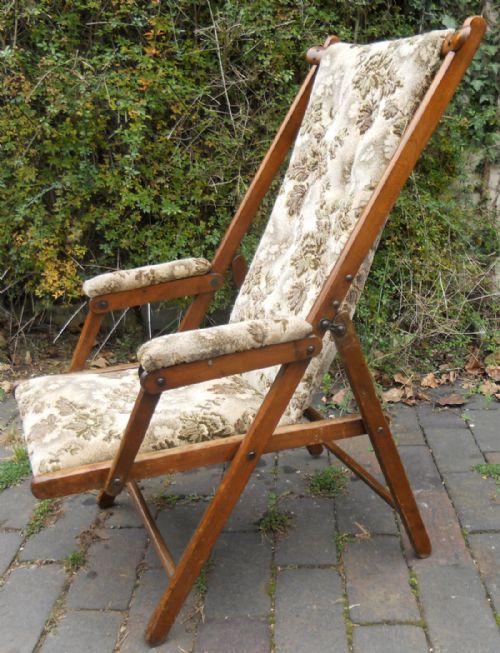 Edwardian Folding Steamer Armchair